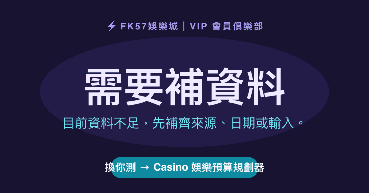 需要補資料｜Casino 娛樂預算規劃器結果圖